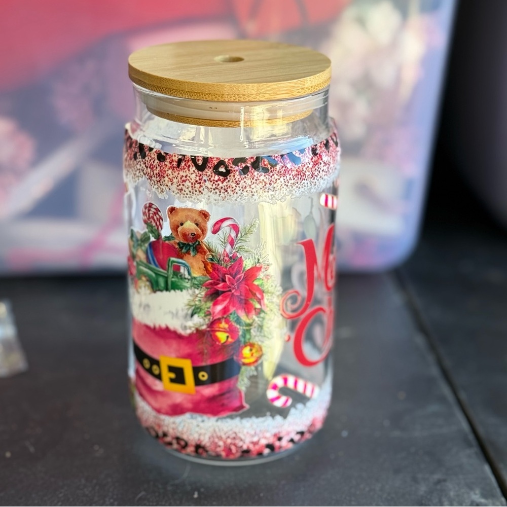 Merry Xmas glass cup‎